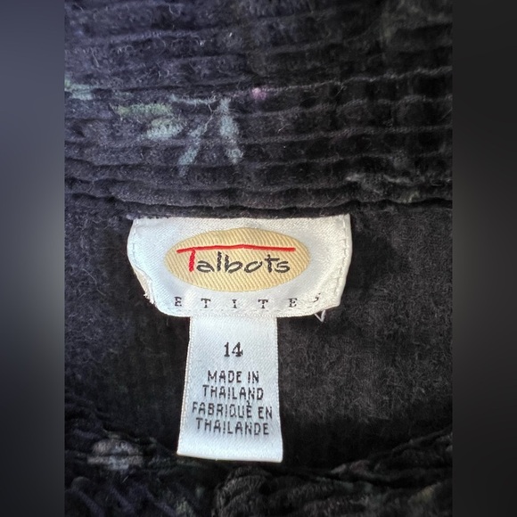 Talbots Black corduroy maxi/midi length dress long sleeve button up women 14P - Picture 7 of 10